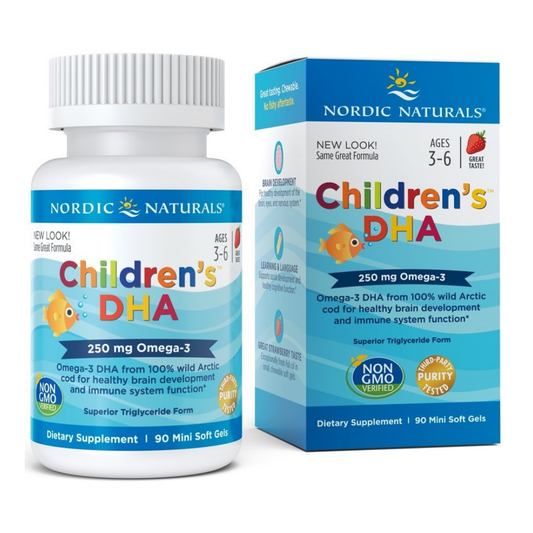 NORDIC NATURALS CHILDREN'S DHA 250MG OMEGA-3 STRAWBERRY - 90 MINI SOFTGELS