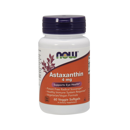NOW FOODS ASTAXANTHIN 4MG - 60 VEGGIE SOFTGELS