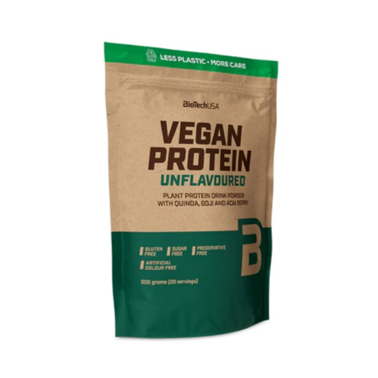BIOTECHUSA VEGAN PROTEIN UNFLAVOURED - 500 GRAMS