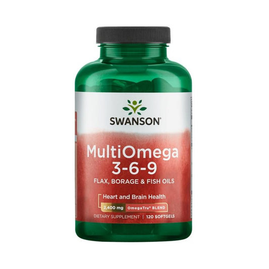 SWANSON MULTIOMEGA 3-6-9 - FLAX & BORAGE & FISH OILS - 120 SOFTGELS