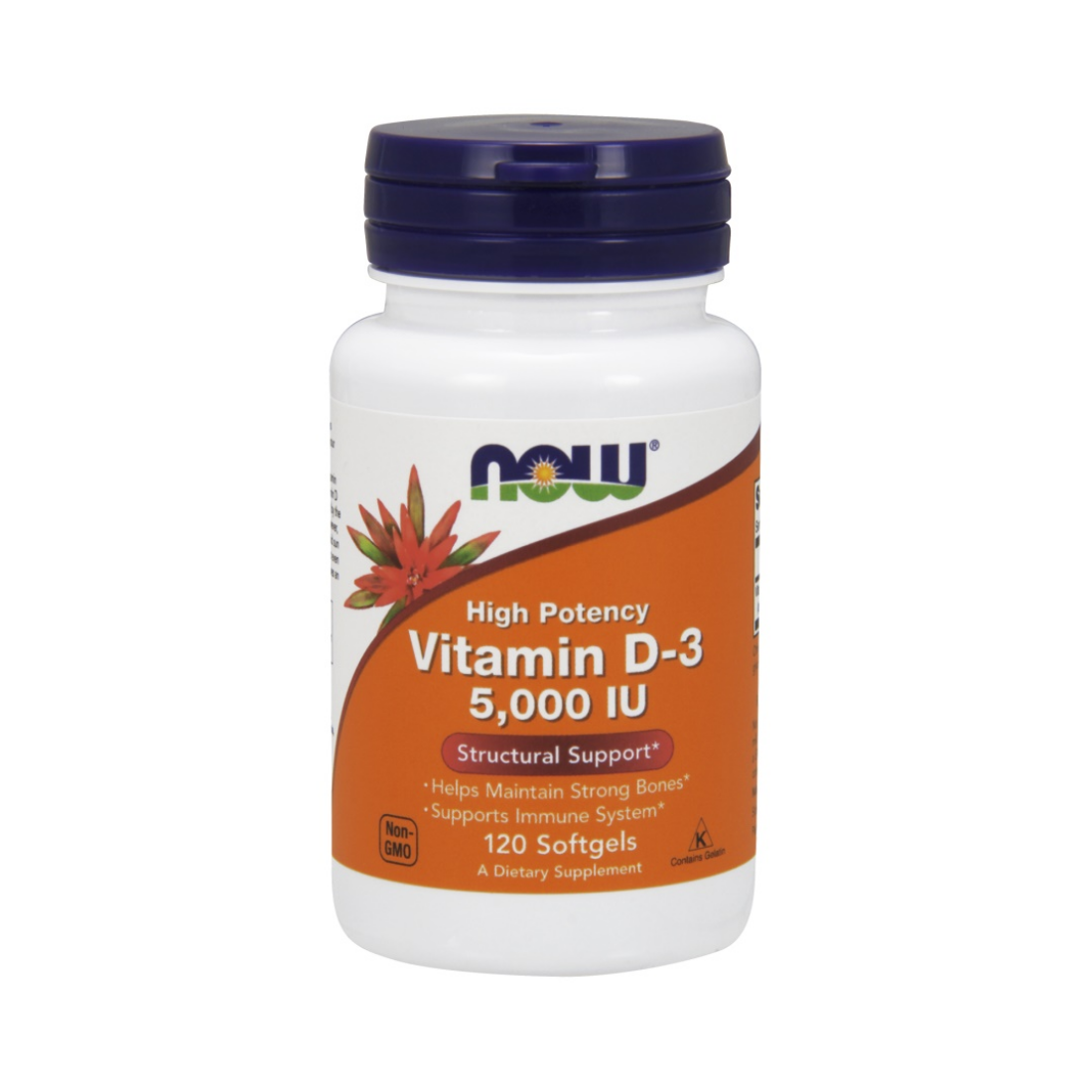 NOW FOODS VITAMIN D-3 5000 IU - 120 SOFTGELS