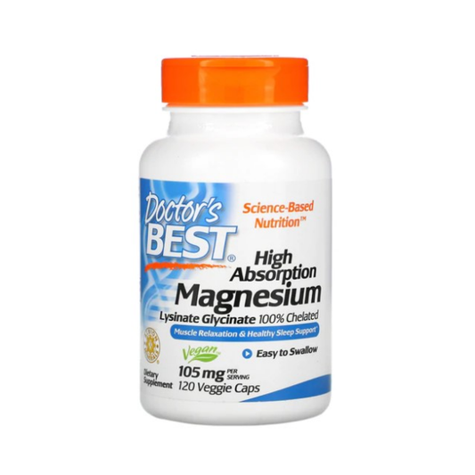 DOCTOR'S BEST HIGH ABSORPTION MAGNESIUM 105MG - 120 VCAPS