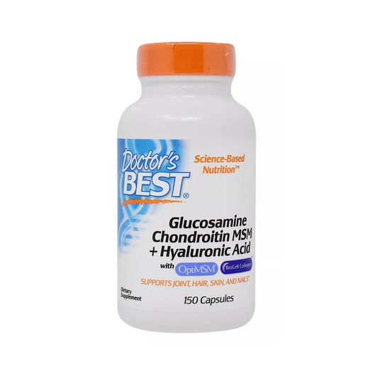 DOCTOR'S BEST GLUCOSAMINE CHONDROITIN MSM + HYALURONIC ACID - 150 CAPS