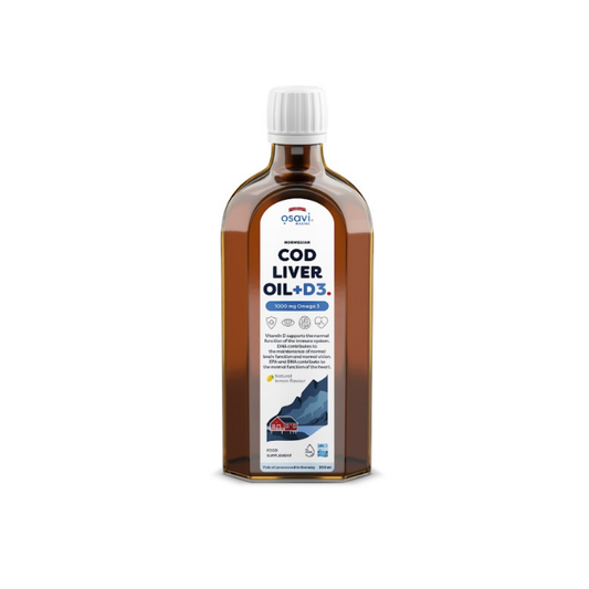 OSAVI NORWEGIAN COD LIVER OIL + D3 1000MG OMEGA 3 (LEMON) - 250 ML