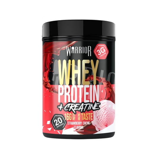 WARRIOR WHEY PROTEIN + CREATINE STRAWBERRY CREME - 500 GRAMS