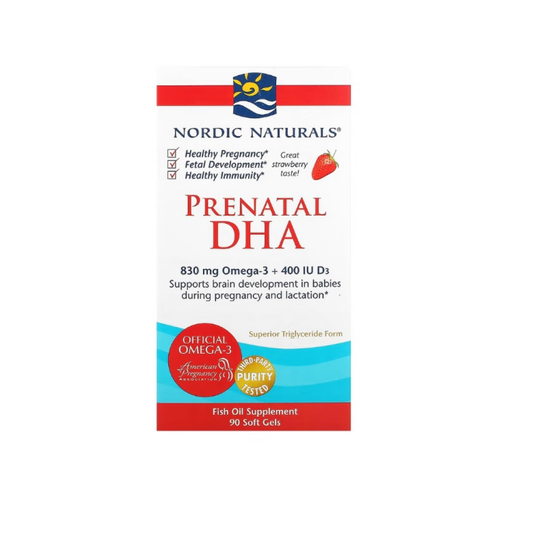 NORDIC NATURALS PRENATAL DHA 830MG OMEGA-3 + 400 IU D3 STRAWBERRY - 90 SOFTGELS
