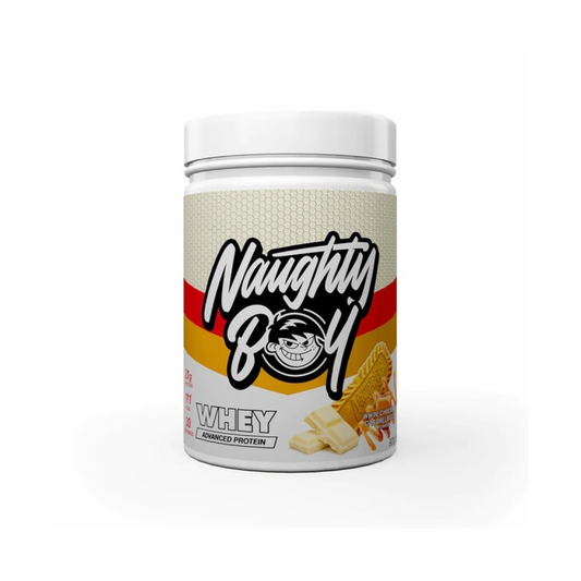 NAUGHTY BOY ADVANCED WHEY WHITE CHOCOLATE CARAMEL BISCUIT - 900 GRAMS