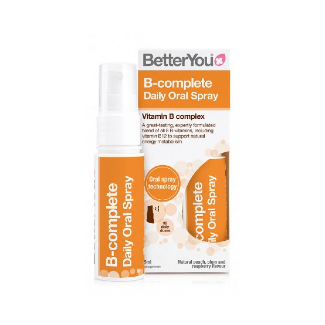BETTERYOU B-COMPLETE DAILY ORAL SPRAY NATURAL PEACH PLUM & RASPBERRY - 25 ML