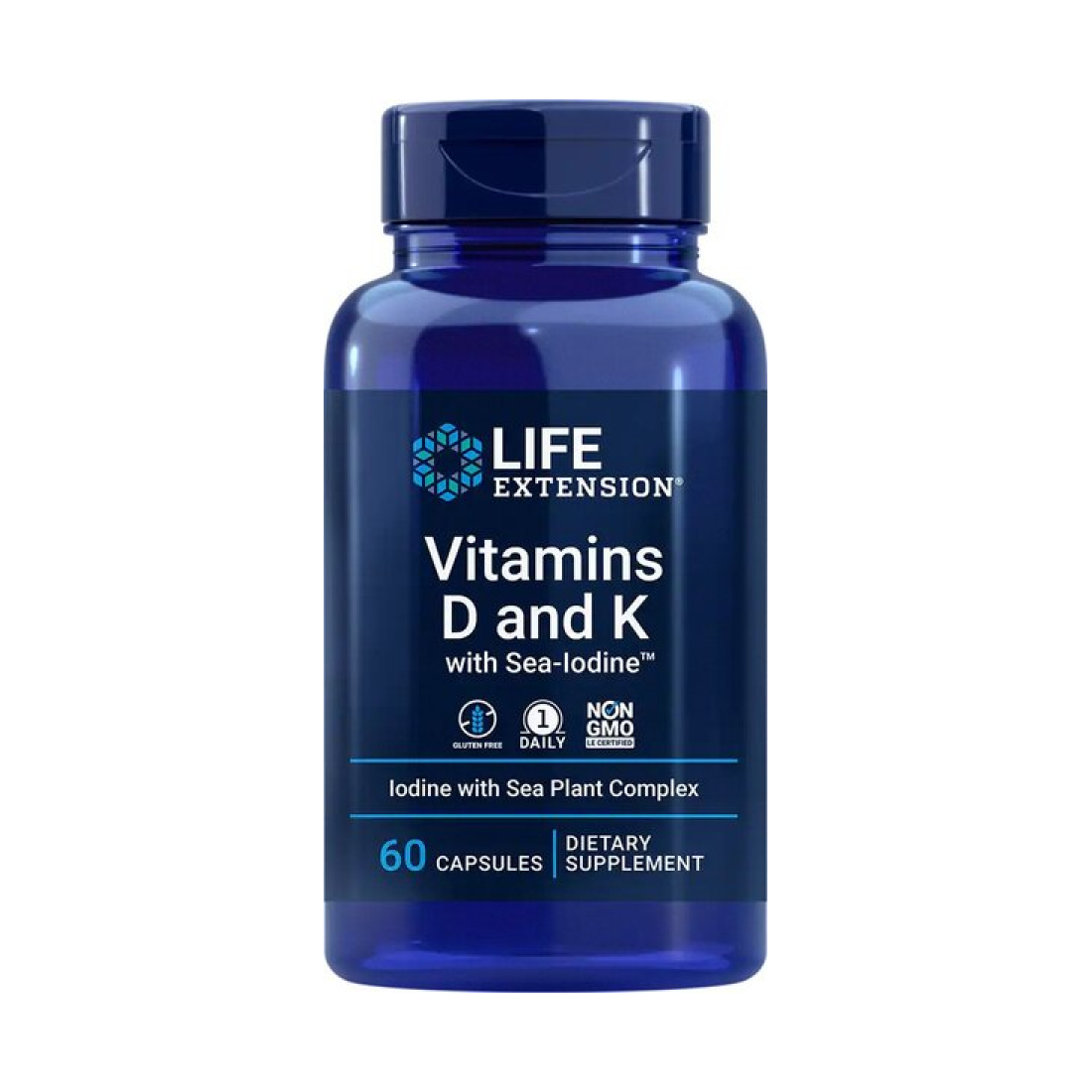 LIFE EXTENSION VITAMINS D AND K WITH SEA-IODINE - 60 CAPS