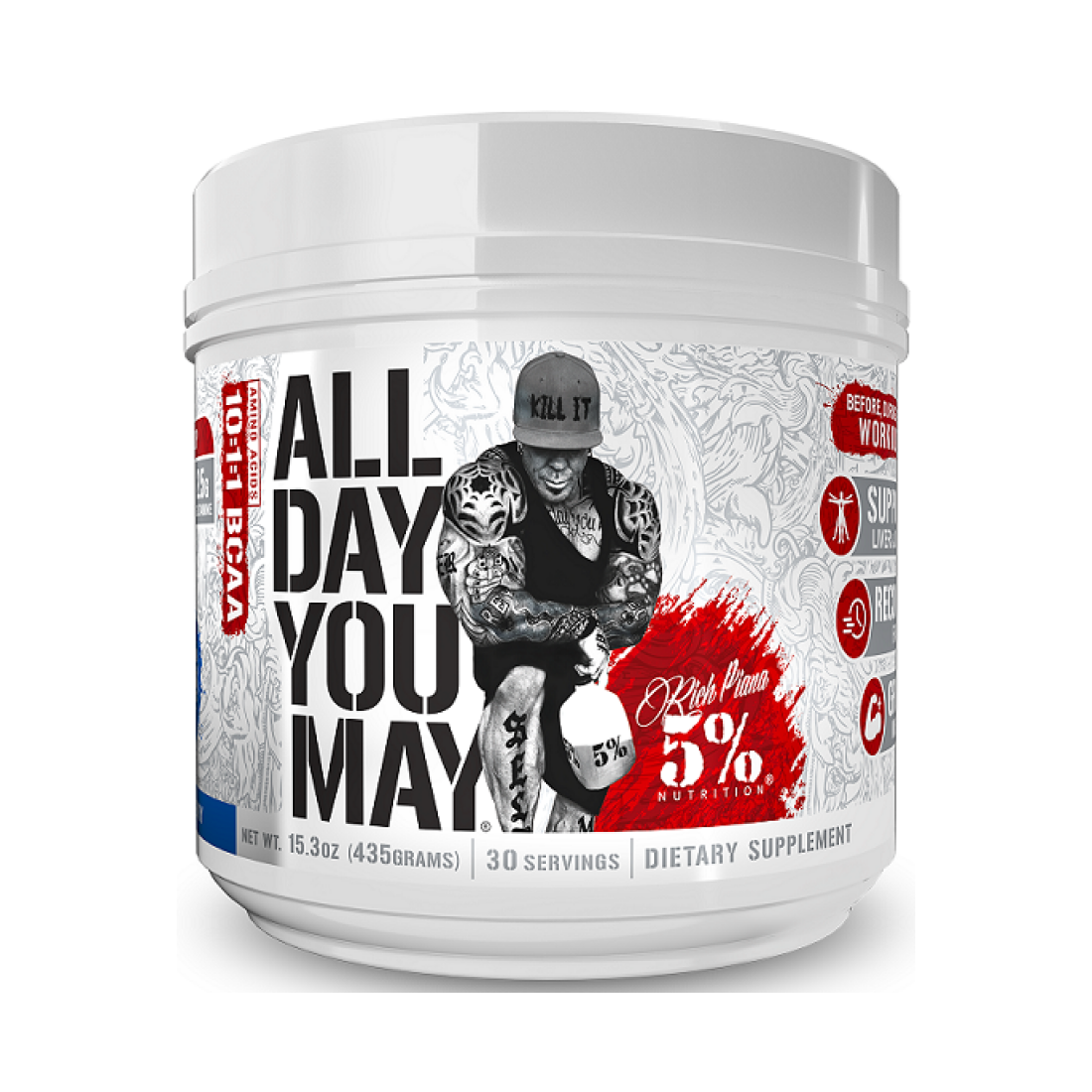 5% NUTRITION ALLDAYYOUMAY - LEGENDARY SERIES BLUE RASPBERRY - 435 GRAMS