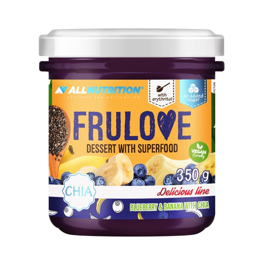 ALLNUTRITION FRULOVE DESSERT WITH SUPERFOOD BLUEBERRY & BANANA WITH CHIA - 350 GRAMS