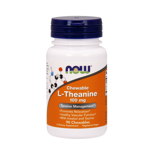 NOW FOODS L-THEANINE WITH INOSITOL AND TAURINE 100MG - 90 CHEWABLES