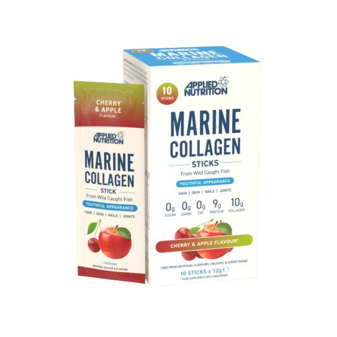 APPLIED NUTRITION MARINE COLLAGEN STICKS CHERRY & APPLE - 10 X 12G