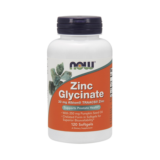 NOW FOODS ZINC GLYCINATE - 120 SOFTGELS