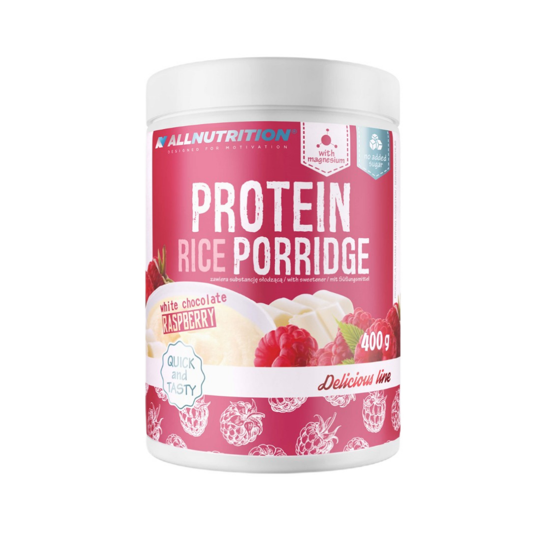 ALLNUTRITION PROTEIN RICE PORRIDGE WHITE CHOCOLATE-RASPBERRY - 400 GRAMS
