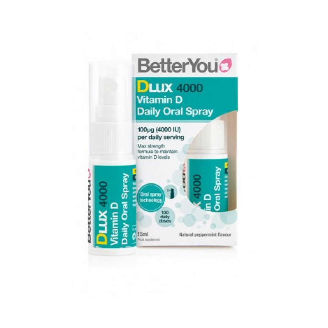 BETTERYOU DLUX 4000 DAILY VITAMIN D ORAL SPRAY NATURAL PEPPERMINT - 15 ML