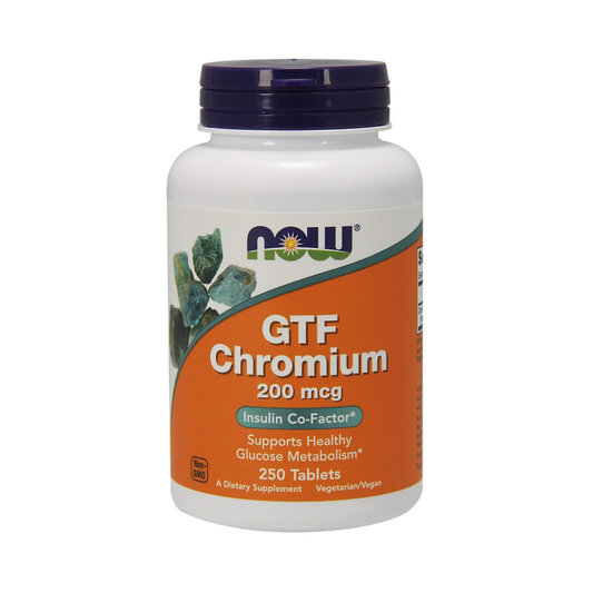 NOW FOODS GTF CHROMIUM 200MCG - 250 TABLETS