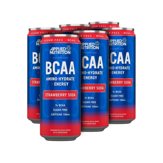 APPLIED NUTRITION BCAA AMINO-HYDRATE + ENERGY CANS STRAWBERRY SODA - 12 X 330 ML