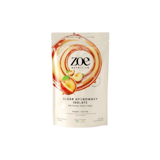 ZOE NUTRITION CLEAR HYDROWHEY ISOLATE PEACH ICED TEA - 454 GRAMS