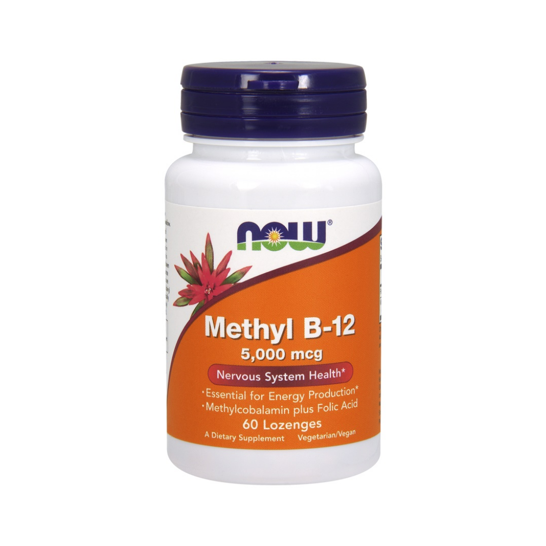 NOW FOODS METHYL B-12 WITH FOLIC ACID 5000MCG - 60 LOZENGES