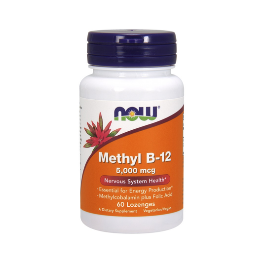 NOW FOODS METHYL B-12 WITH FOLIC ACID 5000MCG - 60 LOZENGES