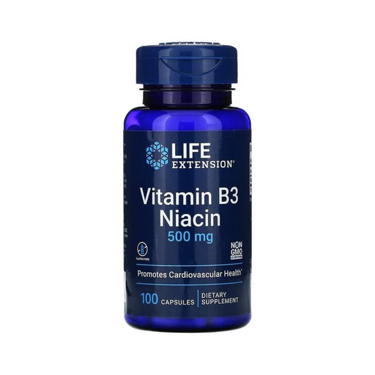 LIFE EXTENSION VITAMIN B3 NIACIN 500MG - 100 CAPS