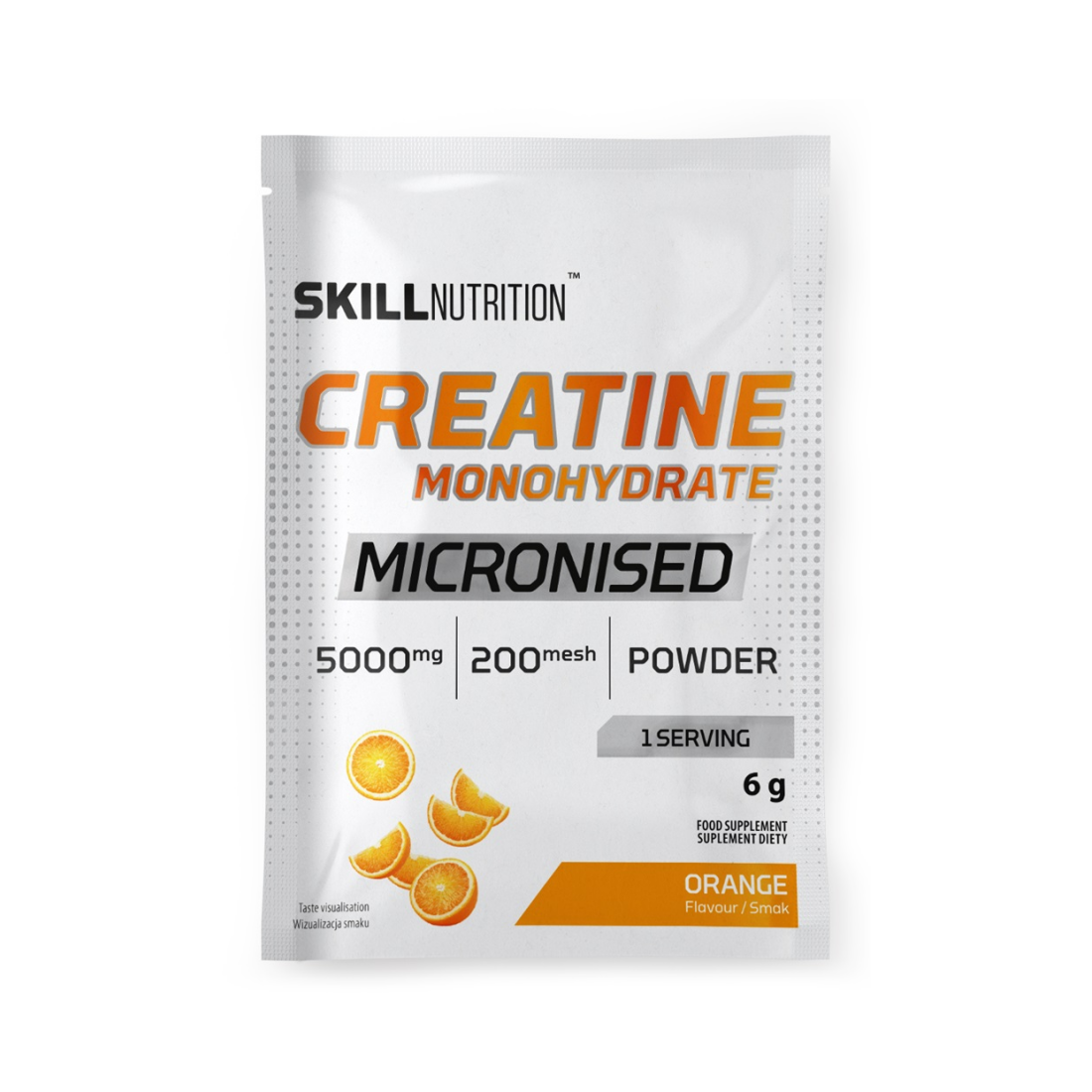 SKILL NUTRITION MICRONISED CREATINE MONOHYDRATE ORANGE - 6 GRAMS (1 SERVING)