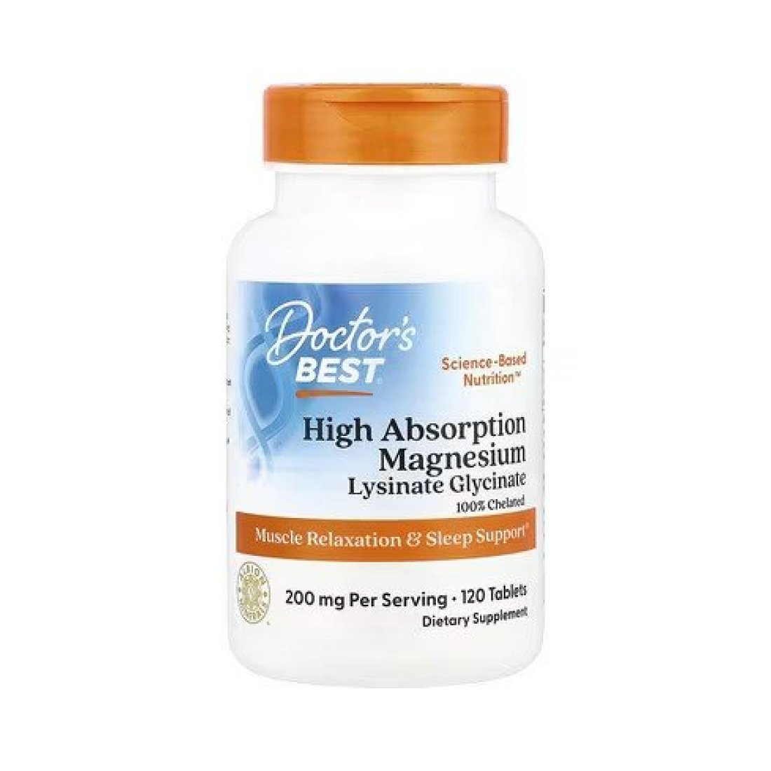 DOCTOR'S BEST HIGH ABSORPTION MAGNESIUM 100MG - 120 TABLETS