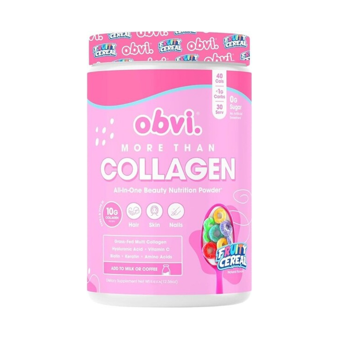 OBVI MORE THAN COLLAGEN ALL-IN-ONE BEAUTY FRUITY CEREAL - 350 GRAMS