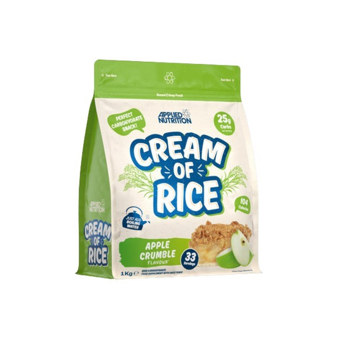 APPLIED NUTRITION CREAM OF RICE APPLE CRUMBLE - 1000 GRAMS