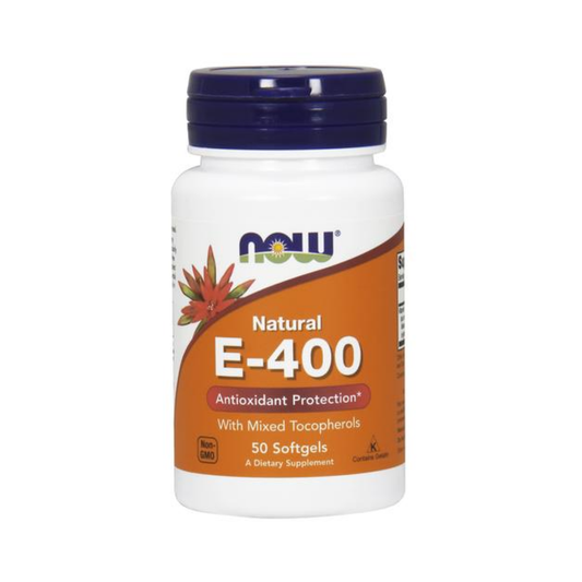 NOW FOODS VITAMIN E-400 - NATURAL (MIXED TOCOPHEROLS) - 50 SOFTGELS