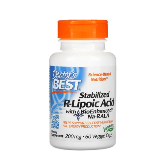 DOCTOR'S BEST STABILIZED R-LIPOIC ACID WITH NA-RALA 200MG - 60 VCAPS