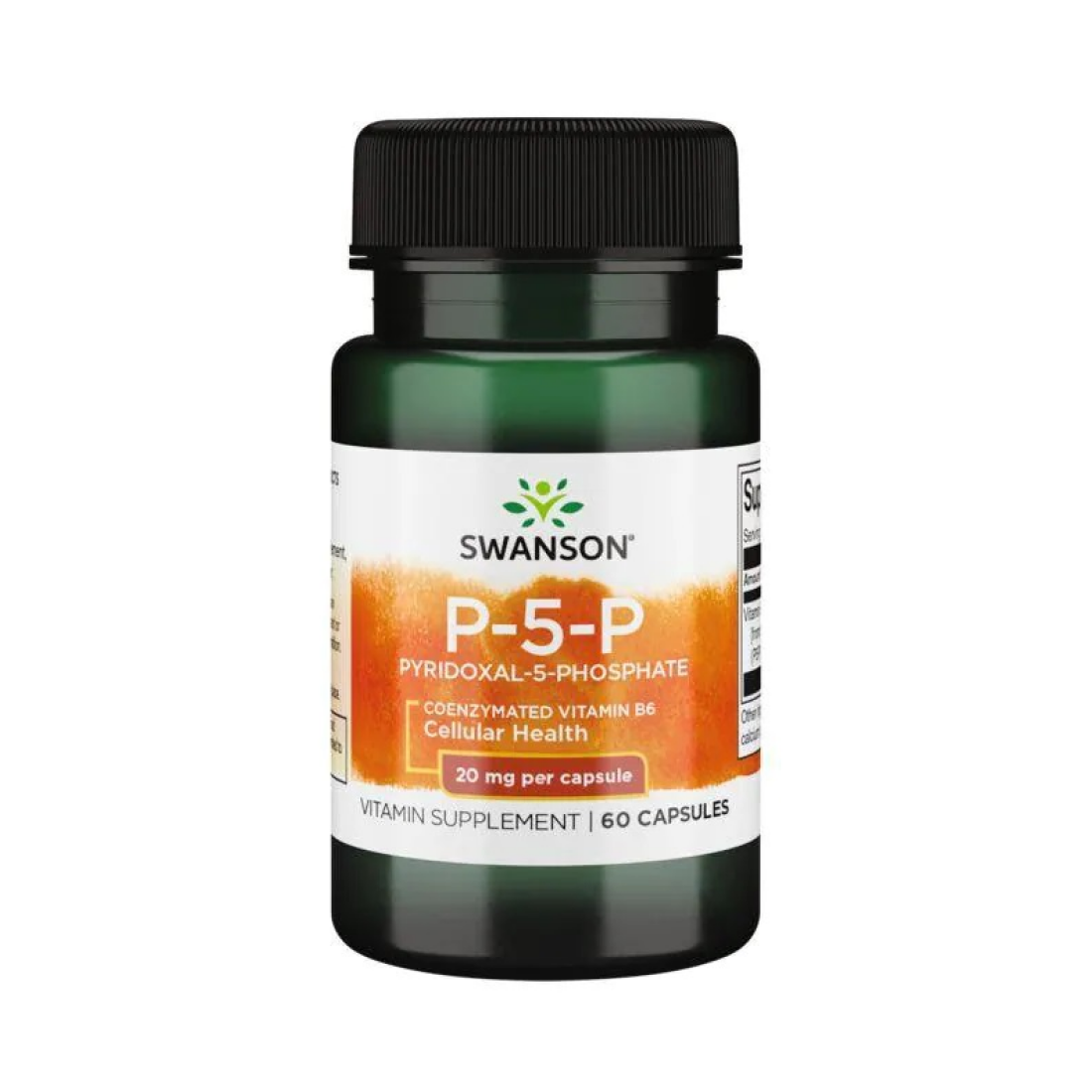SWANSON P-5-P (PYRIDOXAL-5-PHOSPHATE) COENZYMATED VITAMIN B6 20MG - 60 CAPS