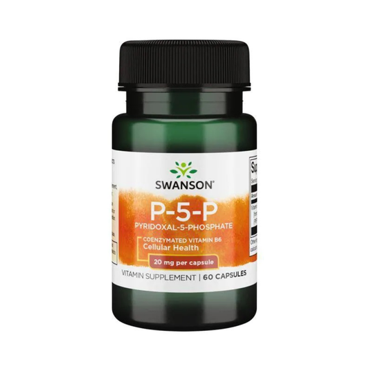 SWANSON P-5-P (PYRIDOXAL-5-PHOSPHATE) COENZYMATED VITAMIN B6 20MG - 60 CAPS