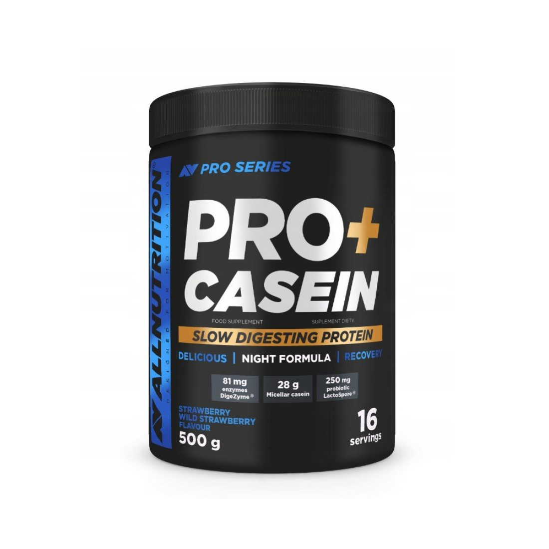 ALLNUTRITION PRO+ CASEIN STRAWBERRY-WILD STRAWBERRY - 500 GRAMS
