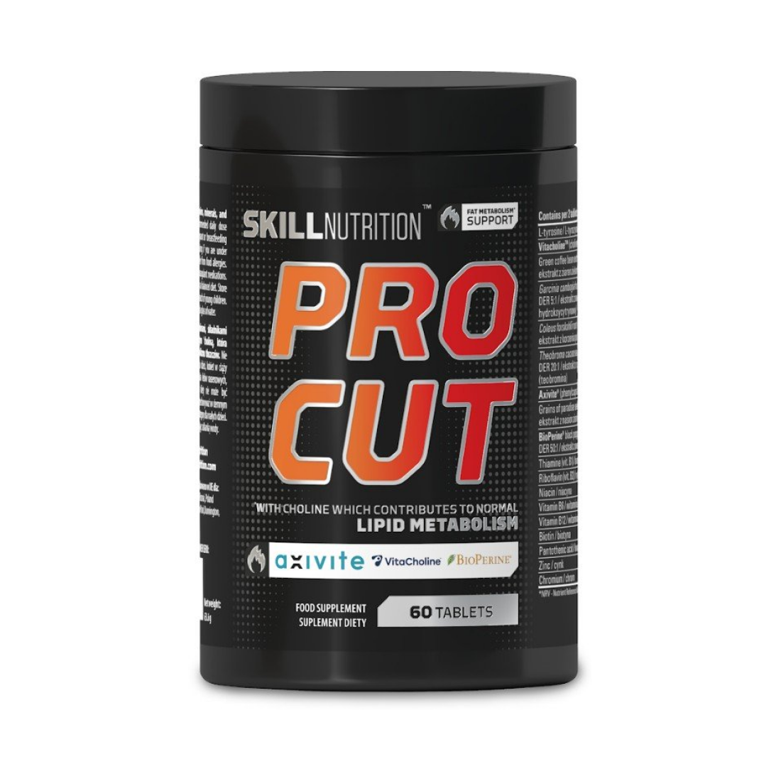 SKILL NUTRITION PRO CUT FAT METABOLISM SUPPORT - 60 TABLETS