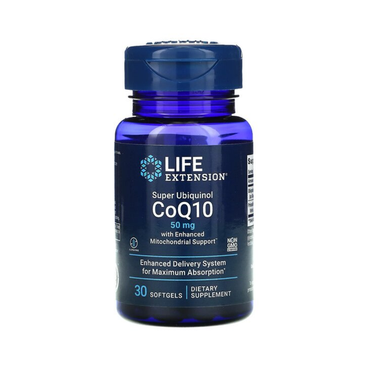 LIFE EXTENSION SUPER UBIQUINOL COQ10 WITH ENHANCED MITOCHONDRIAL SUPPORT 50MG - 30 SOFTGELS