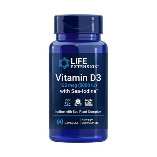 LIFE EXTENSION VITAMIN D3 WITH SEA-IODINE 5000IU - 60 CAPS