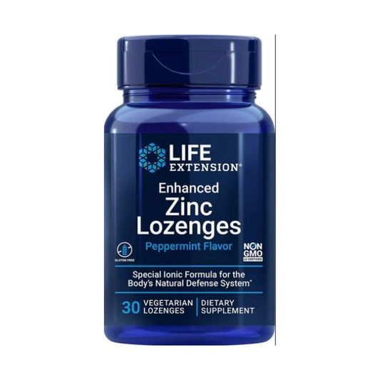 LIFE EXTENSION ENHANCED ZINC LOZENGES PEPPERMINT - 30 VEGETARIAN LOZENGES