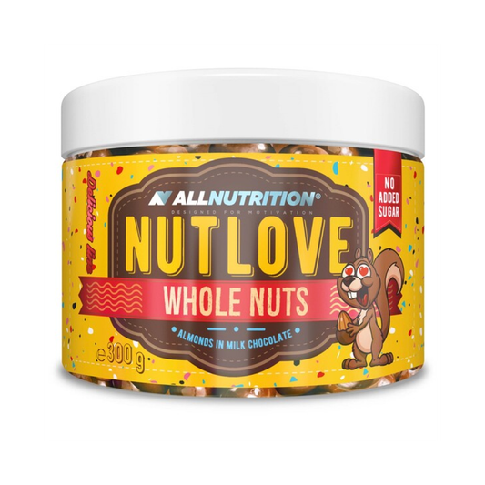 ALLNUTRITION NUTLOVE WHOLE NUTS ALMONDS IN MILK CHOCOLATE - 300 GRAMS