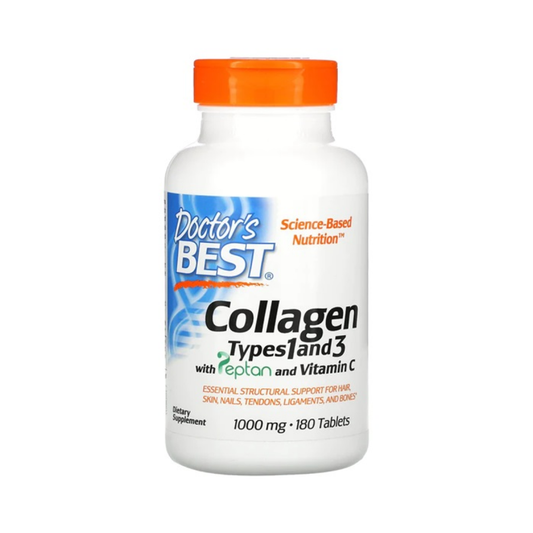 DOCTOR'S BEST COLLAGEN TYPES 1 AND 3 WITH PEPTAN AND VITAMIN C 1000MG - 180 TABLETS