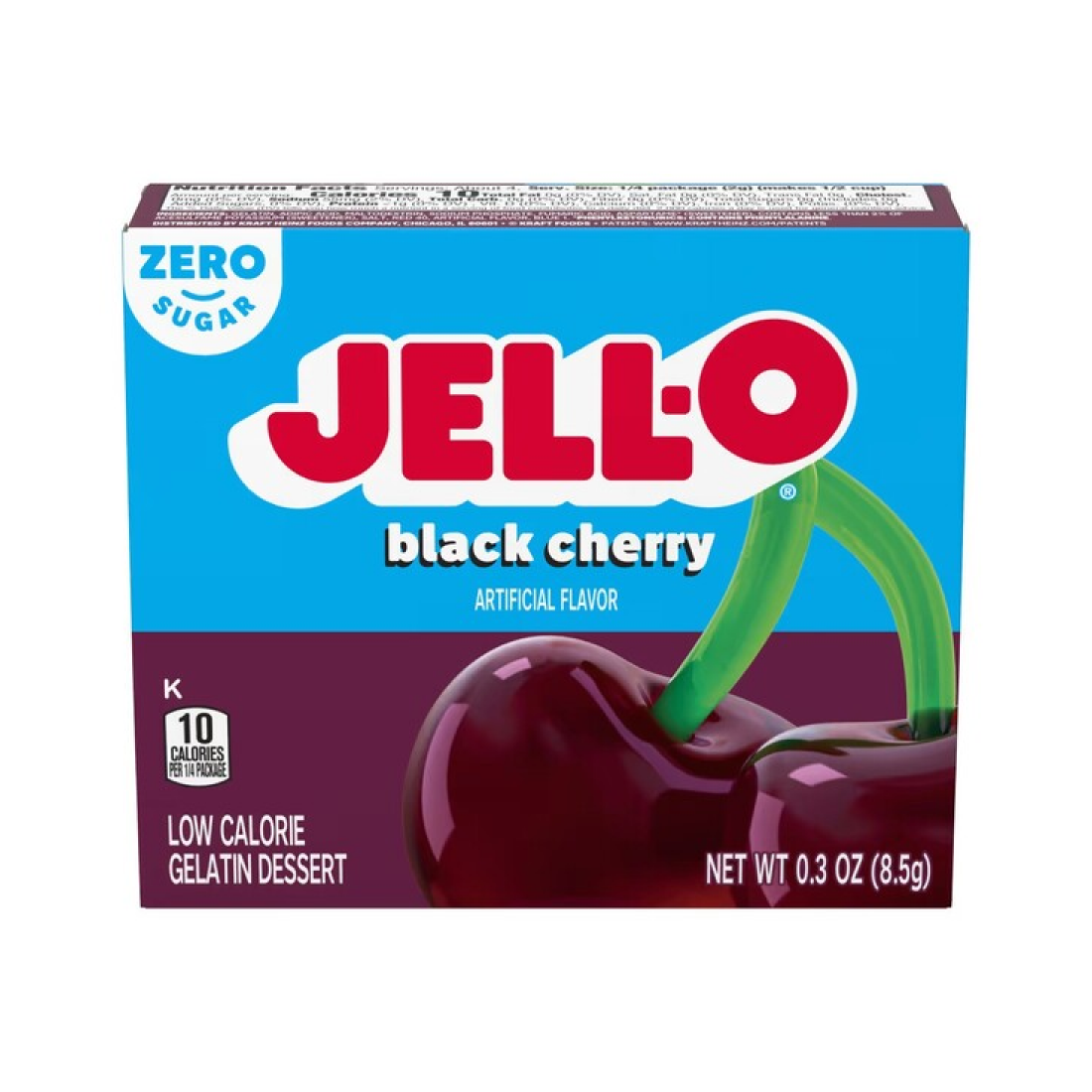 JELL-O GELATIN DESSERT SUGAR FREE BLACK CHERRY - 85 GRAMS