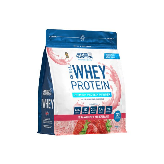 APPLIED NUTRITION CRITICAL WHEY STRAWBERRY MILKSHAKE - 900 GRAMS
