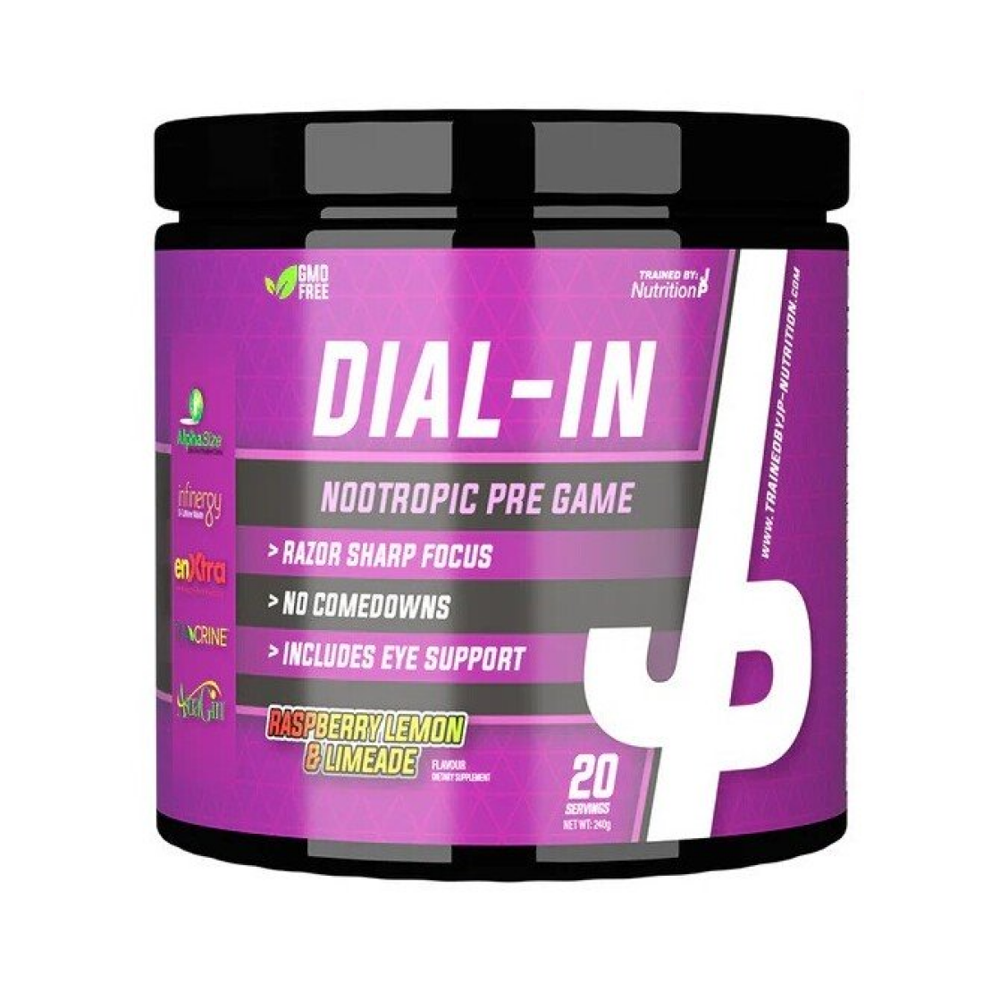 TRAINED BY JP DIAL-IN RASPBERRY LEMON & LIMEADE - 240 GRAMS