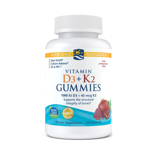 NORDIC NATURALS VITAMIN D3+K2 GUMMIES POMEGRANATE - 60 GUMMIES