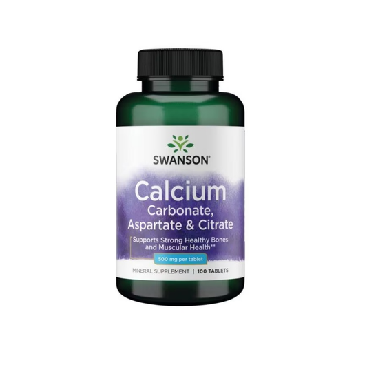 SWANSON CALCIUM CARBONATE ASPARTATE & CITRATE 500MG - 100 TABLETS