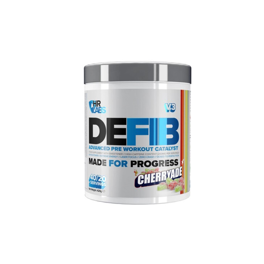 HR LABS DEFIB V3 - ADVANCED PRE WORKOUT CATALYST CHERRYADE - 420 GRAMS