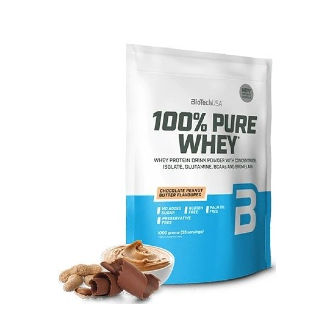 BIOTECHUSA 100% PURE WHEY CHOCOLATE PEANUT BUTTER - 1000 GRAMS
