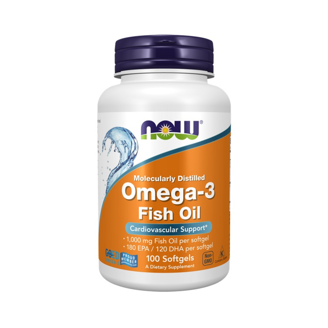 NOW FOODS OMEGA-3 FISH OIL MOLECULARLY DISTILLED - 100 SOFTGELS