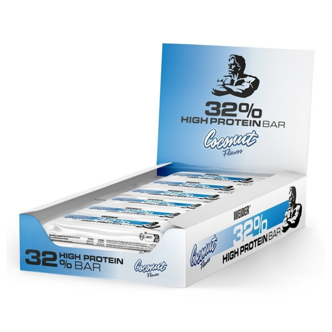 WEIDER 32% HIGH PROTEIN BAR COCONUT - 12 X 60G